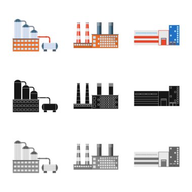 Tasarım, üretim ve yapısı işareti vektör. Üretim ve stok için teknoloji vektör simge kümesi.