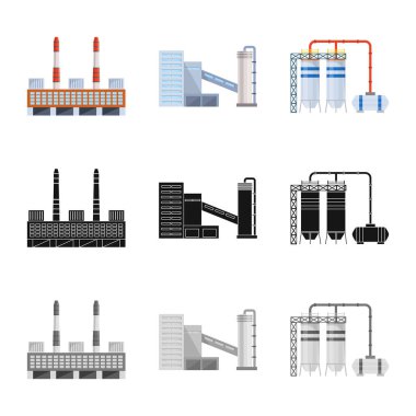 Üretim ve yapısı simge vektör Illustration. Üretim ve teknoloji vektör simgesini hissenin koleksiyonu.