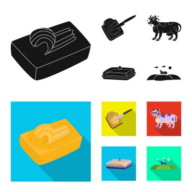 Vektör çizimi krem ve ürün simgesi. Ayarla, krem ve çiftlik hisse senedi için vektör simgesi.