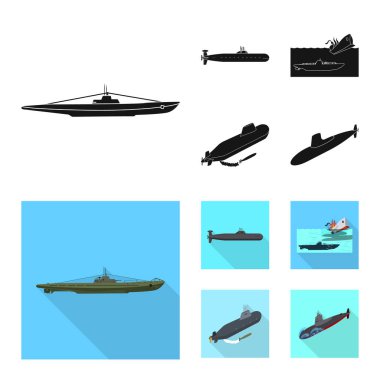 Savaş ve gemi işareti illüstrasyon vektör. Savaş ve filo hisse senedi vektör çizim.