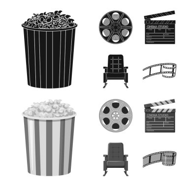 Televizyon ve filme logo vektör tasarımı. Televizyon ve web için hisse senedi simgesi ile ilgilenen.