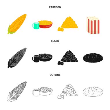 Mısır tarlası ve sebze logo vektör Illustration. Mısır tarlası ve hisse senedi için vejetaryen vektör ikon koleksiyonu.