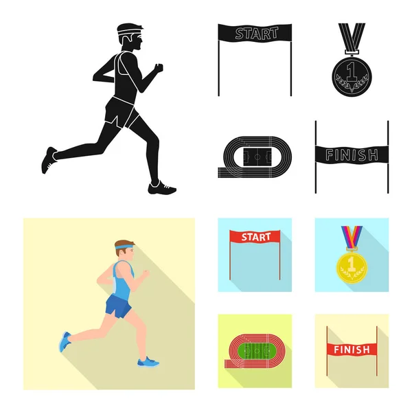 Vektorillustration av sport och vinnaren logotyp. Samling av sport- och fitness aktiesymbol för webben. — Stock vektor