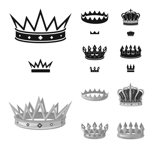 Illustration vectorielle du symbole médiéval et noble. Ensemble d'illustration vectorielle de stock médiévale et monarchique . — Image vectorielle