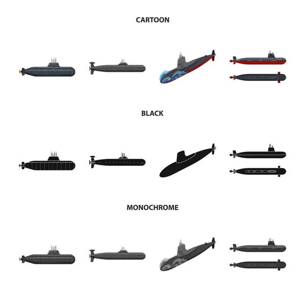 Projeto vetorial de guerra e símbolo de navio. Coleção de ícone de vetor de guerra e frota para estoque . —  Vetores de Stock