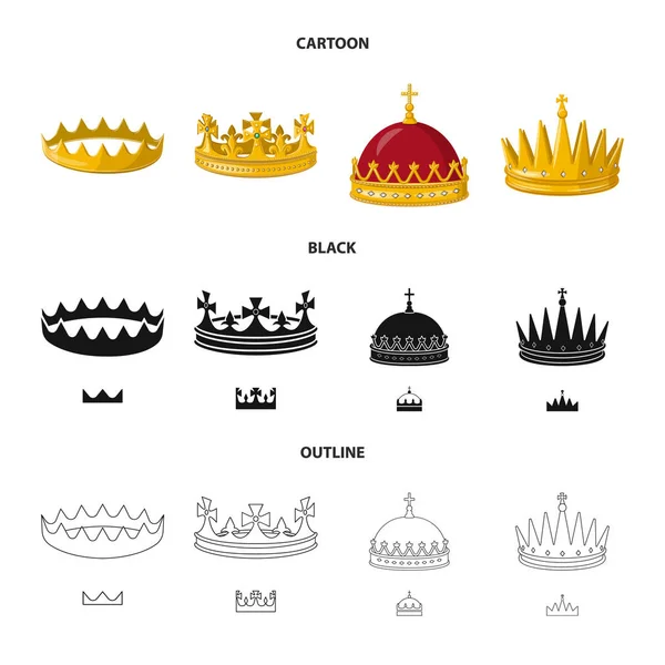 Vector ontwerp van middeleeuwse en adel logo. Collectie van middeleeuwse en monarchie aandelensymbool voor web. — Stockvector