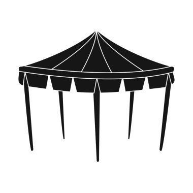 Gölgelik ve çadır logosu vektör tasarımı. Web için gölgelik ve kapak stok sembolü koleksiyonu.