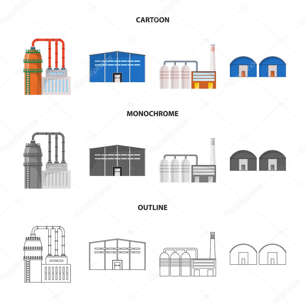 Isolated object of production and structure logo. Set of production and technology stock vector illustration.