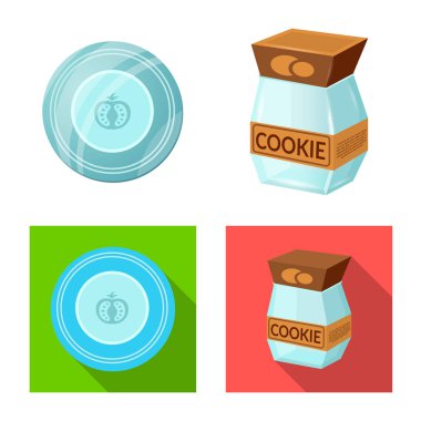 Mutfak ve yemek işaret yalıtılmış nesne. Mutfak ve cihaz hisse senedi vektör çizim seti.