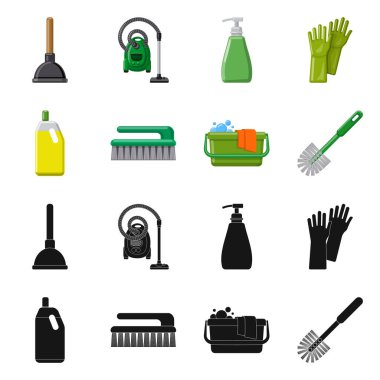 Temizlik ve servis logo vektör Illustration. Temizlik ve ev vektör simgesini hissenin topluluğu.