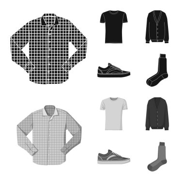 Adam ve giyim simgesi yalıtılmış nesne. Adam ayarla ve vektör simge stok giyim.