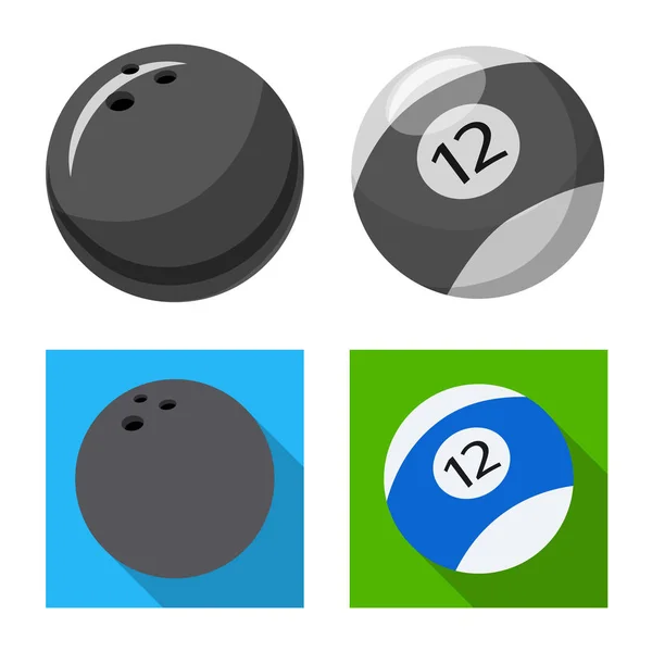 Векторная иллюстрация спорта и логотипа мяча. Коллекция спортивного и спортивного инвентаря . — стоковый вектор