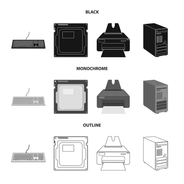 Objet isolé de l'ordinateur portable et le symbole de l'appareil. Collection d'icône vectorielle pour ordinateur portable et serveur pour stock . — Image vectorielle