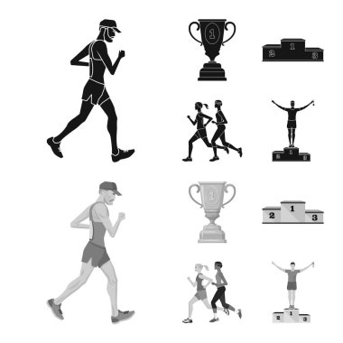 Spor ve kazanan logo yalıtılmış nesne. Spor ve fitness hisse senedi simgesi web için kümesi.