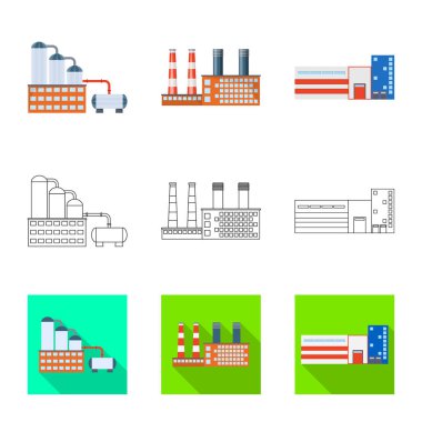 Tasarım, üretim ve yapısı işareti vektör. Üretim ve teknoloji hisse senedi vektör çizim koleksiyonu.