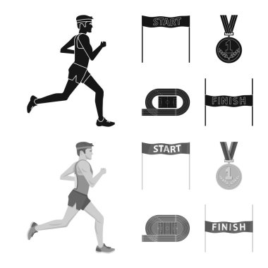 Spor ve kazanan logo vektör Illustration. Spor ve fitness hisse senedi vektör çizim seti.