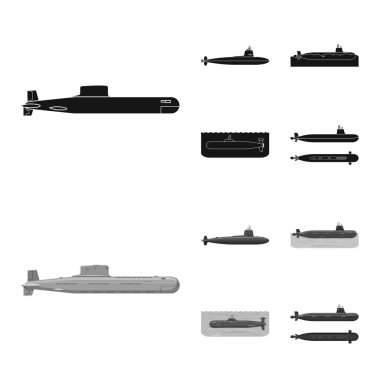 İşareti savaş ve gemi tasarımı vektör. Savaş ve hisse senedi için filo vektör simge kümesi.