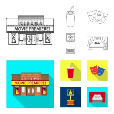 Televizyon ve film simgesi yalıtılmış nesne. Televizyon ve hisse senedi vektör çizim ile ilgilenen.