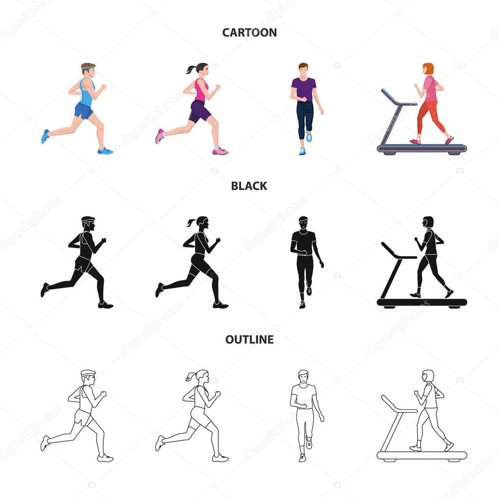 Vector design of sport  and winner logo. Collection of sport  and fitness  vector icon for stock.