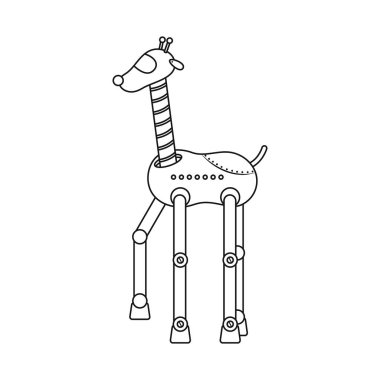 Zürafa ve hayvan sembolü izole nesne. Web için zürafa ve Afrika stok sembolü koleksiyonu.