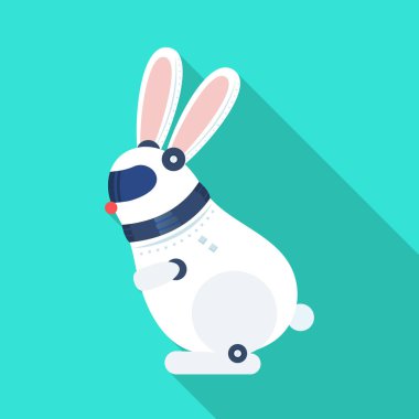 Tavşan ve hayvan işareti izole nesne. Tavşan ve istihbarat stok vektör illüstrasyon seti.