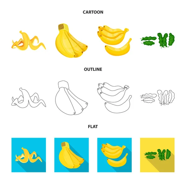 Ilustración vectorial de símbolo natural y vegetariano. Conjunto de ilustración de vectores naturales y alimenticios . — Archivo Imágenes Vectoriales