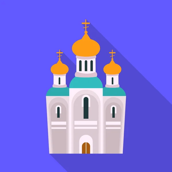 Vektor-Design von Kirche und orthodoxer Ikone. Sammlung von Kirchen- und Weihnachtssymbolen für das Web. — Stockvektor