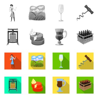 Çiftlik ve bağ işareti vektör tasarımı. Web için çiftlik ve ürün stok sembolü toplama.