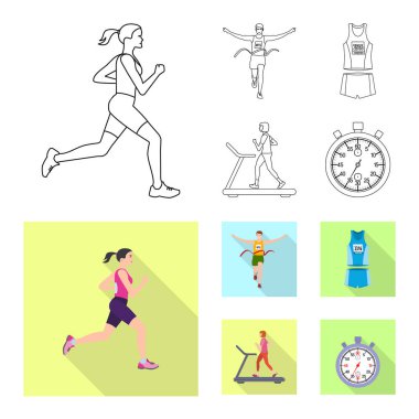 Sporun vektör tasarımı ve kazanan işareti. Stok lar için spor ve fitness vektör simgesi seti.