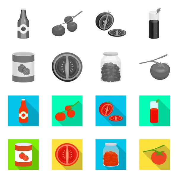 Illustration vectorielle de légumes et signe délicieux. Collection d'icônes vectorielles végétales et naturelles pour stock . — Image vectorielle