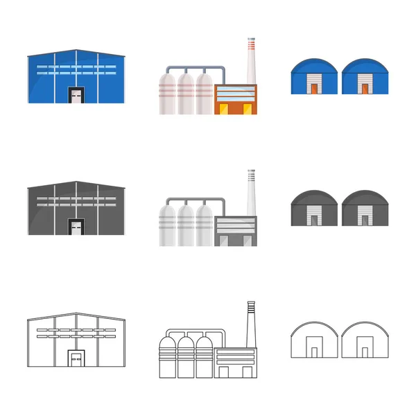 Vector illustration of production and structure icon. Collection of production and technology stock symbol for web. — Stock Vector