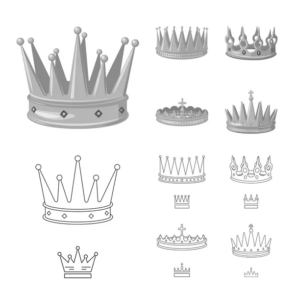 Design vettoriale del segno medievale e nobiliare. Collezione di stock symbol medievale e monarchia per il web . — Vettoriale Stock
