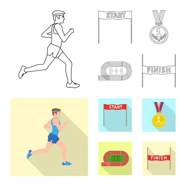 Vektor design av sport och vinnaren symbol. Samling av sport- och fitness vektor ikonen för lager. — Stock vektor