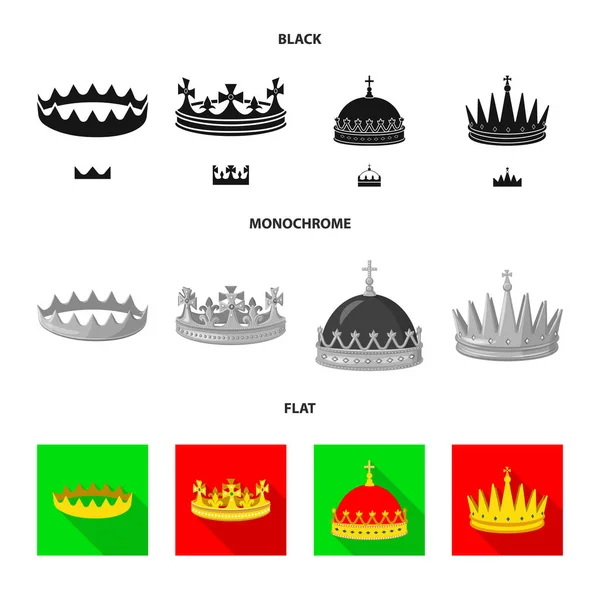 Vektorové ilustrace středověkého a šlechta logo. Sada středověkého a monarchie burzovní symbol pro web. — Stockový vektor