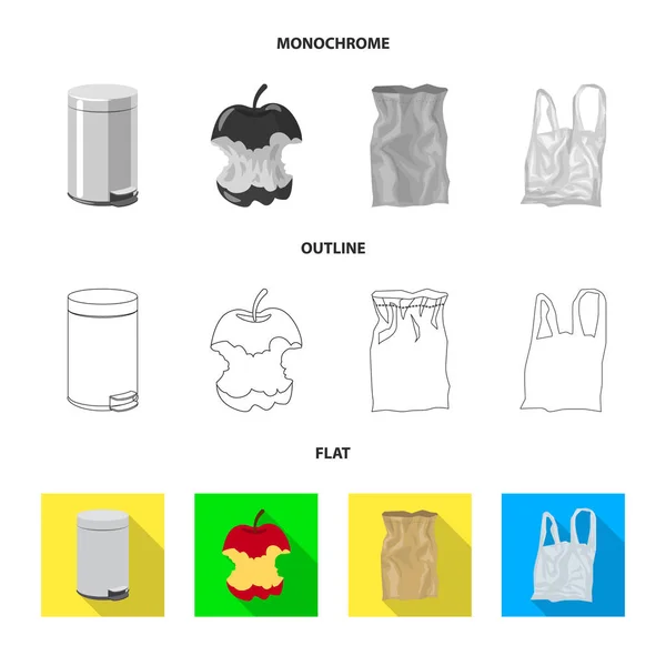 Vectorillustratie van dump en soort pictogram. Collectie van dump en ongewenste voorraad vectorillustratie. — Stockvector