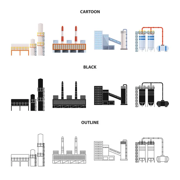 Illustration vectorielle du signe de production et de structure. Ensemble d'icônes vectorielles de production et de technologie pour stock . — Image vectorielle