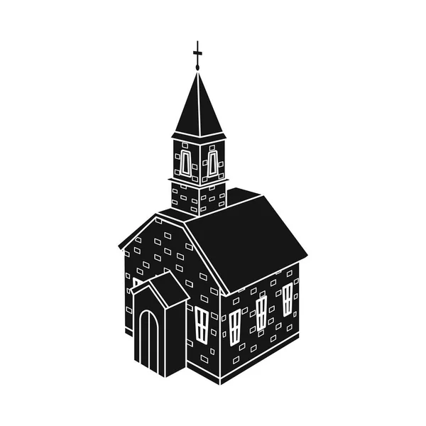 Objeto aislado de iglesia y logotipo ortodoxo. Colección de ilustración de vectores de iglesia y cruz . — Vector de stock