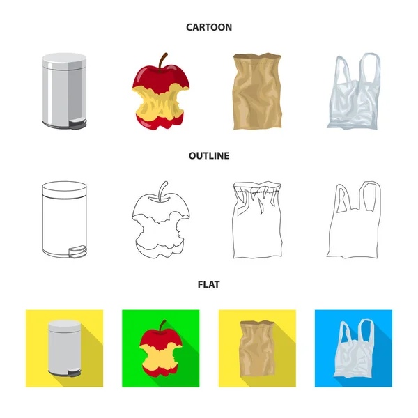 Vektor-Illustration von Ausgabe- und Sortiersymbol. Sammlung von Müll- und Ramschaktiensymbolen für das Web. — Stockvektor