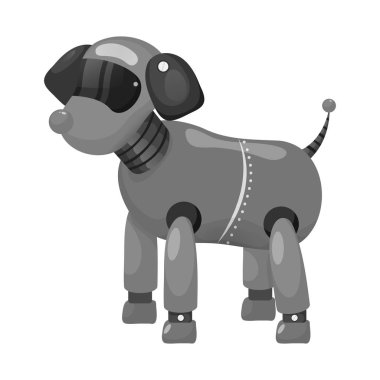 Köpek ve robot logosu izole nesne. Köpek ve otomasyon stok vektör illüstrasyon koleksiyonu.