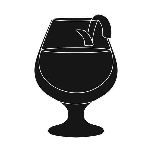 Geïsoleerd voorwerp van glas en Cognac bord. Set van glas en ijs voorraad vector illustratie. — Stockvector