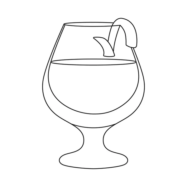 Vector ontwerp van glas en Cognac symbool. Collectie glas en ijs vector pictogram voor voorraad. — Stockvector