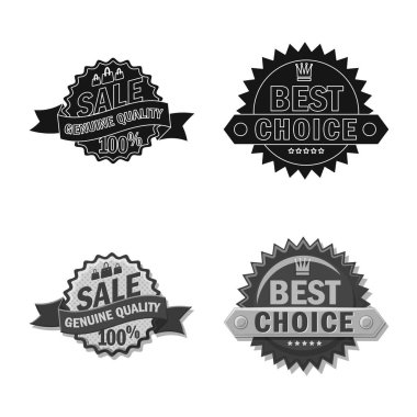 Bir amblem ve rozet işaret tasarım vektör. Web için amblem ve etiket hisse senedi simgesi kümesi.
