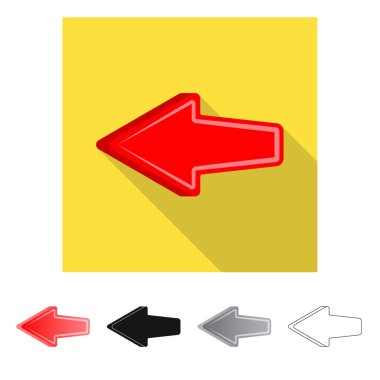 Yalıtılmış nesne öğesi ve ok işareti de olabilir. Hisse senedi için öğe ve yön vektör simge kümesi.