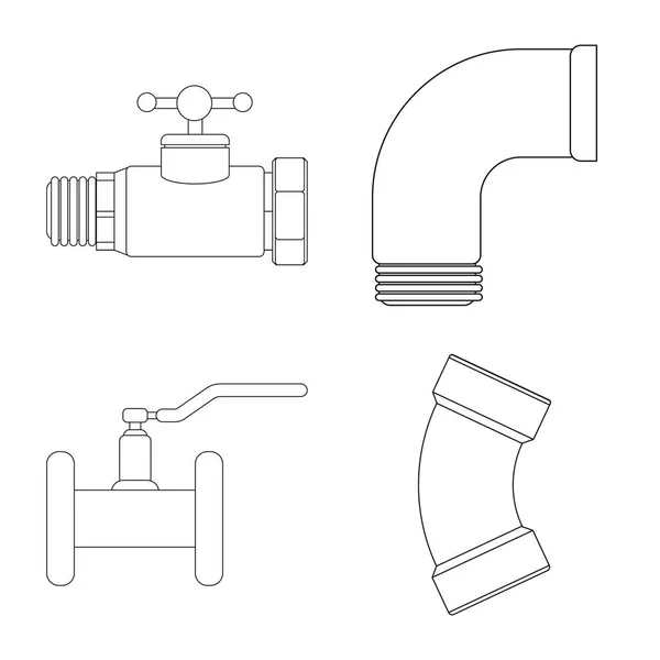 Diseño vectorial del icono de tubo y tubo. Colección de tubería y tubería stock vector ilustración . — Archivo Imágenes Vectoriales