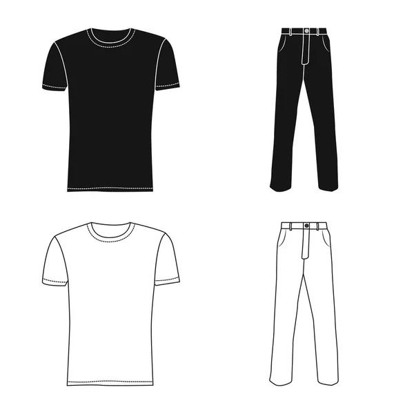 Diseño vectorial del hombre y símbolo de la ropa. Conjunto de hombre y desgaste símbolo de stock para la web . — Vector de stock