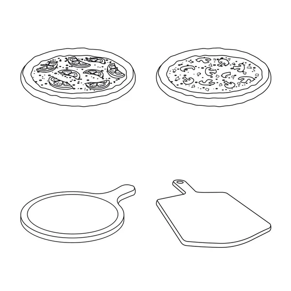 Vektordesign von Pizza und Food-Symbol. Sammlung von Pizza und italienischem Aktiensymbol für das Web. — Stockvektor