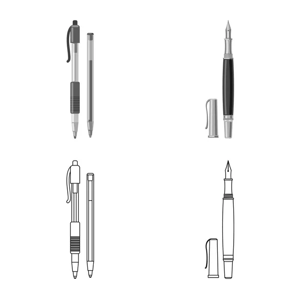 Na białym tle obiekt pakietu office i dostaw znak. Zestaw office i szkoły Stockowa ilustracja wektorowa. — Wektor stockowy