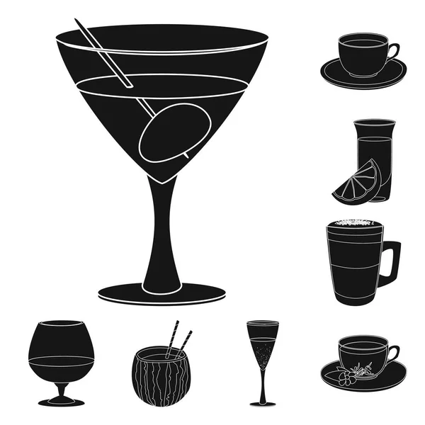 Vektor-Design von Drink und Bar-Symbol. Sammlung von Getränken und Party-Vektor-Symbol für Aktien. — Stockvektor