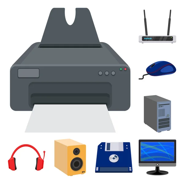 Illustration vectorielle de l'ordinateur portable et du symbole de l'appareil. Ensemble d'icône vectorielle pour ordinateur portable et serveur pour stock . — Image vectorielle