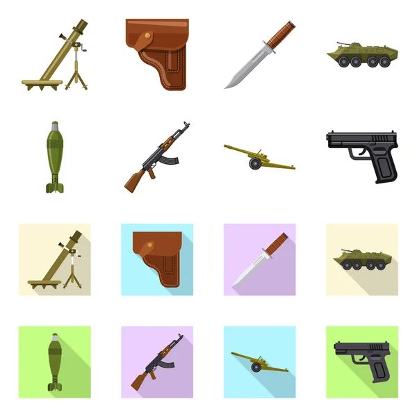 Conception vectorielle de l'arme et du signe d'arme. Jeu d'illustration vectorielle de stock d'armes et d'armée . — Image vectorielle